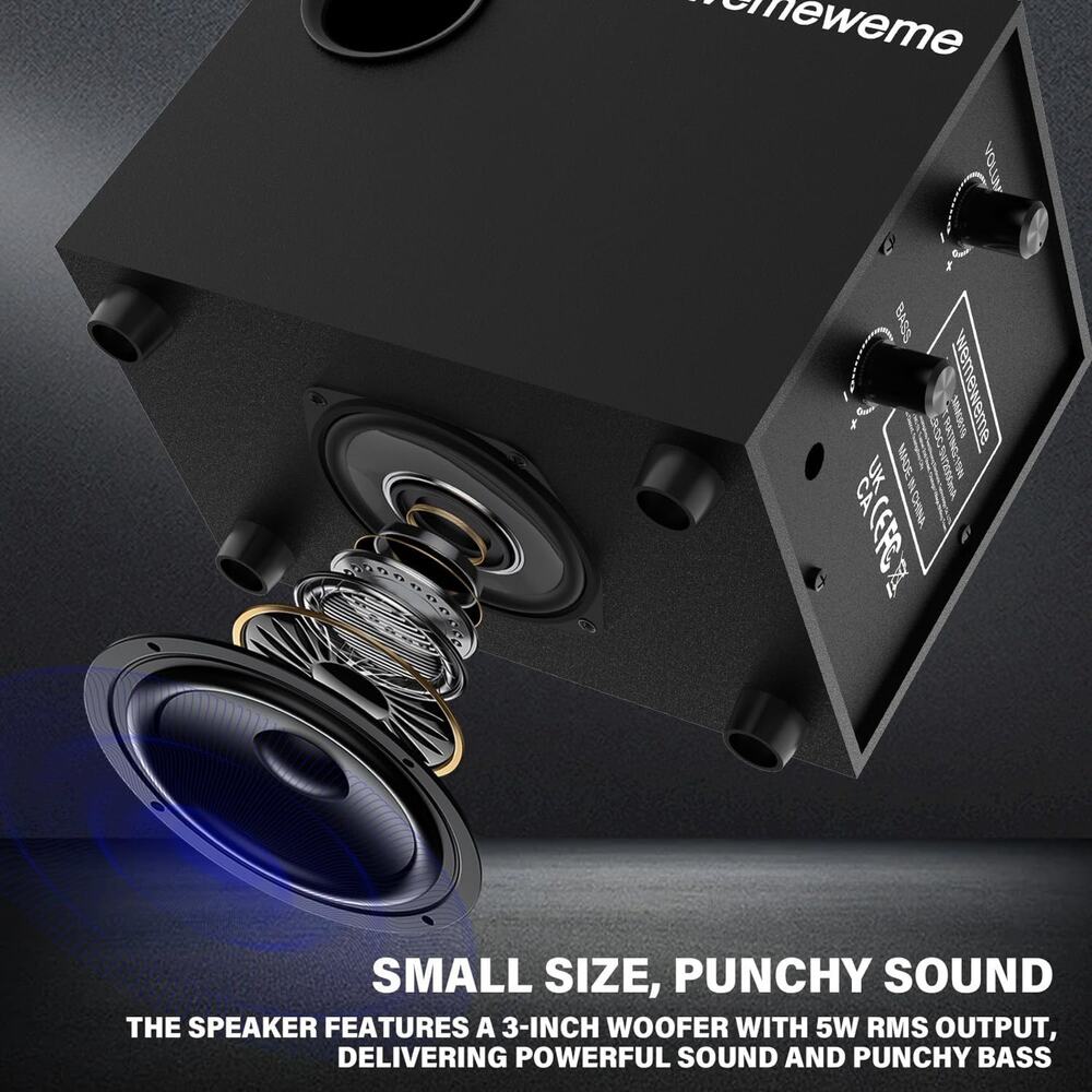 Computer Speakers, PC Speakers with Subwoofer, 2.1 Gaming Speakers for Desktop - Picture 4 of 7